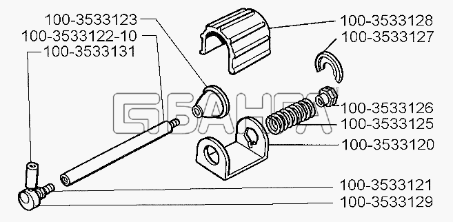 ЗИЛ ЗИЛ-5301 (2006) Схема Упругий элемент регулятора тормозных сил-109